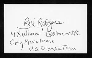 Bill Rodgers Olympic Marathoner, 4x Boston/NYC Marathon signiert 3x5 Karte E28668 - Bild 1 von 1