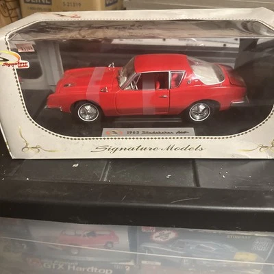 Signature Models 18101 1:18 1963 Studebaker Avanti (Red) Box Shows Wear - Image 1 of 4