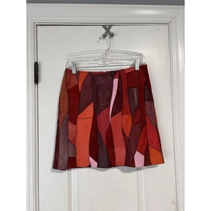 Falda de cuero Sheri Bodell Patckwork talla 6 - Imagen 1 de 3