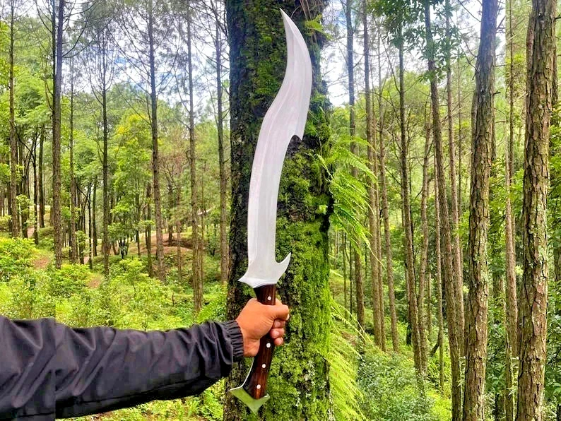 Espada vikinga de acero al carbono forjada a mano espada de caza medieval con funda Foto 1 de 4