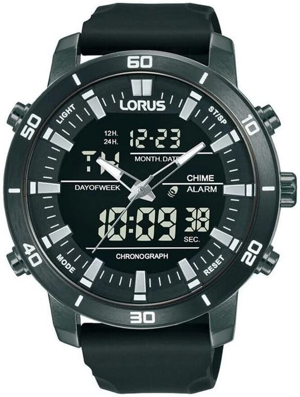 Lorus Men's Chronograph Watch with Black Dial and Black Strap RW661AX9 - Image 1 of 1