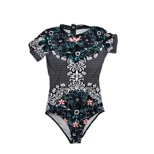 Petit maillot de bain une pièce anti-éruptions cutanées géométrique floral Amazon - Photo 1/9