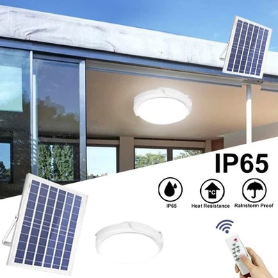 New Solar Power Ceiling Pendant Light Remote Control Out/Indoor Lamp Waterproof - Image 1 of 4