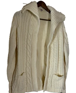 Vintage Montgomery Ward Pullover Off White Fischer Ruderer Strickjacke 80er M - Bild 1 von 8
