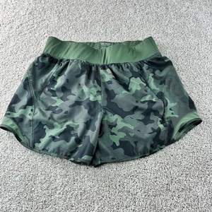 TEK GEAR Workout Shorts Womens L Green Camouflage Athletic Running Exercise - Picture 1 of 9