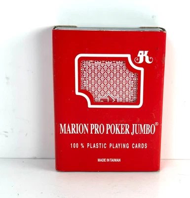 Tarjetas de juego Marion Pro Poker Jumbo 100 % de plástico rojas Foto 1 de 4