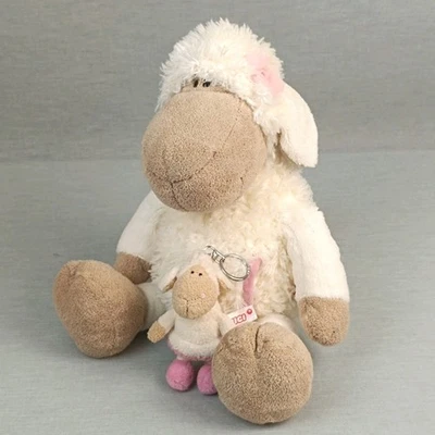 NICI Jolly Mäh Schaf  ❤️ Kuscheltier + Anhänger Stofftier ca 35cm Weiß Blume - Bild 1 von 4