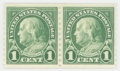 US #597 Coil Pair | Mint NH | Very Fine/ Extra Fine - Image 1 of 2