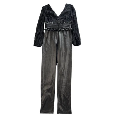 Mono Privado Privilegiado Juniors Grande Negro Imitación Cuero Encaje Foto 1 de 4