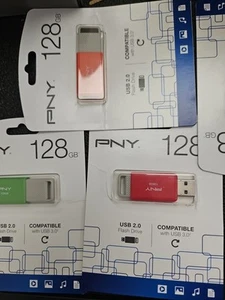 Brand New PNY 128GB USB 2.0 Compatible 3.0 Flash Drive P-FD128ODM-GE - Afbeelding 1 van 5