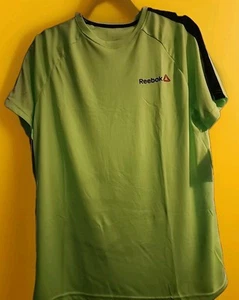 Reebok Men Medium Athletic Shirt Crew Neck Short Sleeve Casual T-shirt Green A98 - Picture 1 of 5