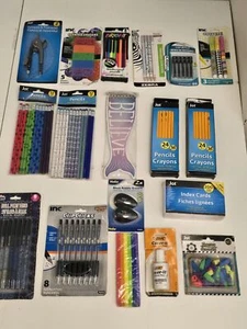 18-Piece Back-to-School Stationery , Pencils , Erasers , Pens , Paper , New - Picture 1 of 11