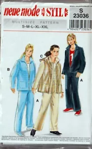 Neue Mode Stil 23036 Hoodie Jogger Sweatsuit Pattern Misses Plus Size S-XXL New - Picture 1 of 2