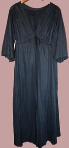 Vintage Damen Pennyrich schwarz Peignor Set Overall und Morgenmantel Gr. Small Loungewear - Bild 1 von 20
