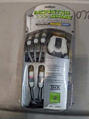 NEW SEALED XBOX 360 Monster Game Gamelink 10 ft AV Stereo RCA Audio - Image 1 of 2