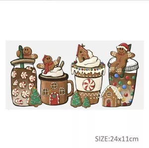 Christmas gingerbread tree 1 Piece Cup Wrap, Transfer Stickers for Glass Uv DTF - Picture 1 of 2
