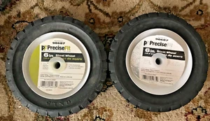Set of 2 Tires #98687 Precise Fit 6 inch x 1.5" 55 lbs load rating Steel Wheels - Picture 1 of 3