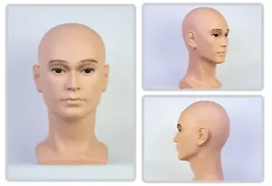 Asian Adult Male Skin Tone Soft-head Mannequin for Window / Live Head Display - Picture 1 of 5