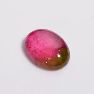 11.5 Ct Watermelon Tourmaline Loose Gemstone | 17x13x5 mm Oval Cabochon - Picture 1 of 5