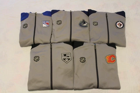 NWT Boys NHL Textured Fleece Zip Front Hooded Jacket Multiple Teams & Sizes! Cover