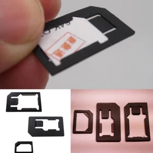 ADATTATORE MICRO SCHEDA KIT NANO 4IN1 SIM per IPHONE NANOSIM CONVERTITORE CARD l - Foto 1 di 9