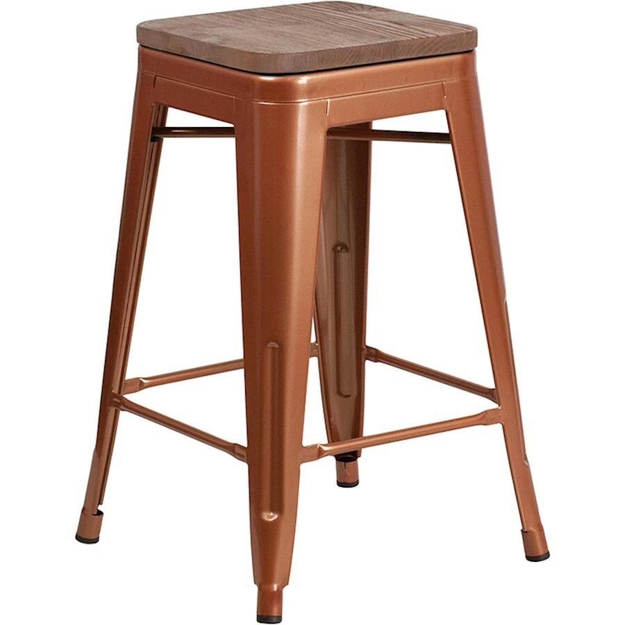 Flash Furniture 24" Backless Copper Counter Ht. Stool - ET-BT3503-24-POC-WD-GG - Image 1 of 1