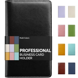 sooez Leder Profi Visitenkarten Buchhalter Organizer, 240 Karten, Schwarz - Bild 1 von 7
