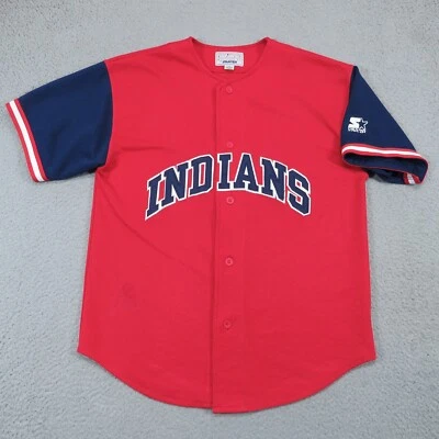 VINTAGE Cleveland Indians Jersey Mens Medium Starter 90s Alternate Alt Shirt - Image 1 of 4
