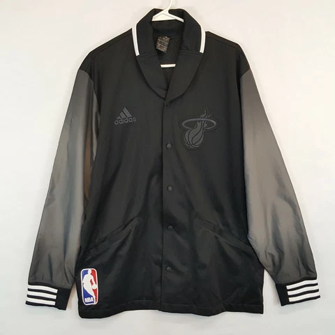Adidas Miami Heat Logo Court Side Warm Up Jacket Sz Large L NBA LeBron James Cover