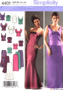 Evening Wear Skirts and Tops, Simplicity Sewing Pattern 4401 Sizes 20W to 28W - Picture 1 of 2