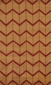Chevron Gabbeh Indian Area Rug 5x8 Handmade Wool - Picture 1 of 12