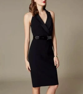Nuevo con etiquetas Vestido Esmoquin Karen Millen Cuello Halter Negro Talla UK 12 - Imagen 1 de 4