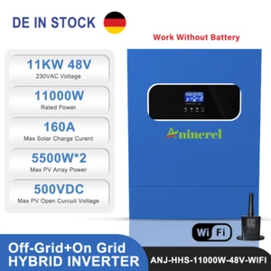 11000W Ibrido Inverter Solare Off Grid Doppio MPPT 160A 230V 48V 500VDC WIFI BMS - Imagen 1 de 6