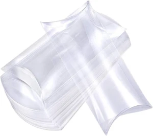 30 Packs Clear Plastic Pillow Favor Box Candy Treat Gift Box for Wedding Party F - Picture 1 of 8