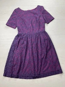 Adrianna Papell Purple Fit And Flare Dress Size 8 - Picture 1 of 7