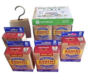 Lot 8 Fresh Cab Natural Botanical Mouse Rodent Repellent Pouchs+1 Hanger Insects - Picture 1 of 9