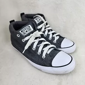 Converse All Star Mid Top Grey Canvas Lace Up Skate Shoes Size Mens 8 Women 10 - Picture 1 of 15