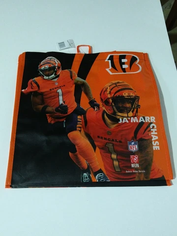New Never Used NFL Cincinnati Bengals Ja'Marr Chase Reusable Shopping Bag 9 x 7 Cover