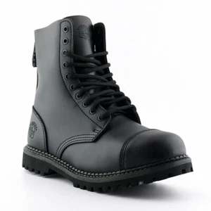 Hombres Mujeres Grinders Ciervo Negro Con Cordones Cuero Uniforme de Combate Botas Nuevas - Imagen 1 de 5