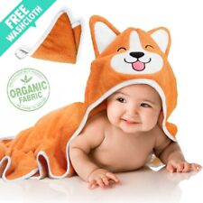 Corgi Dog Baby Hooded Towel | Organic Bamboo | Free Washcloth | All Ages | NEW