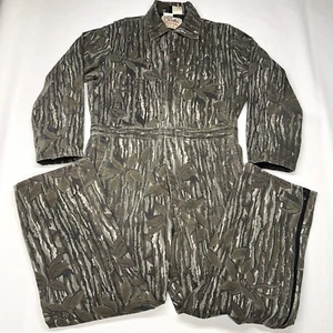 VTG Walls Blizzard Pruf Coverall Mens Large Camo Real Tree Insulated Zip 90s - Picture 1 of 20