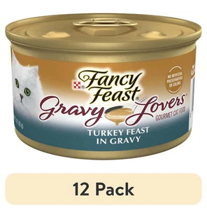 (12 pack) Fancy Feast Gravy Lovers, Wet Cat Food, Turkey Feast in Gravy,3 oz Can - Picture 1 of 16