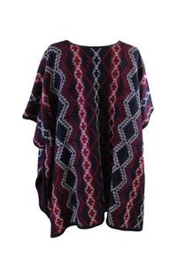 Neu $ 130 Tommy Hilfiger Delaney bedruckter Poncho rot weiß & blau Betriebssystem S, M, L, XL - Bild 1 von 4