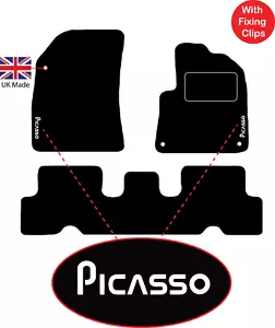 Tappetini Pavimento Tappeti Su Taglia per Citroen C4 Picasso 2014 in poi loghi & clip - Foto 1 di 9
