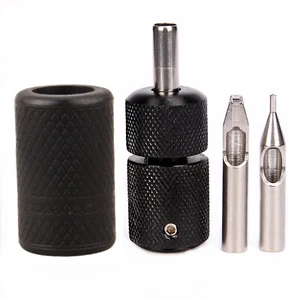 Tattoo Griffe Selbstsichernd 25mm Silikon Abdeckung Edelstahl Rohr Spitzen Kit Angebot - Bild 1 von 9