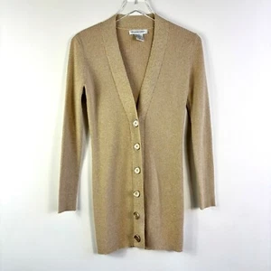 Y2K cardigan sweater women’s m gold long line Newport News Slim body con - Picture 1 of 11