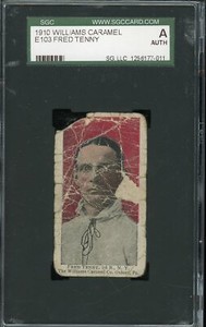 1910 E103 Williams Caramel Fred Tenny (Tenney) SGC very tough card 