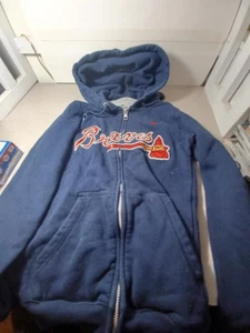 Nike Atlanta Braves Embroidered Full Zip Sweat Skirt Hoodie SZ XS - Picture 1 of 3