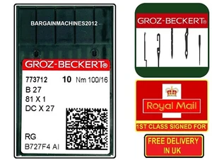 GROZ-BECKERT DCX27 B27 SIZE: 100/16 OVERLOCK INDUSTRIAL SEWING MACHINE NEEDLES - Picture 1 of 3