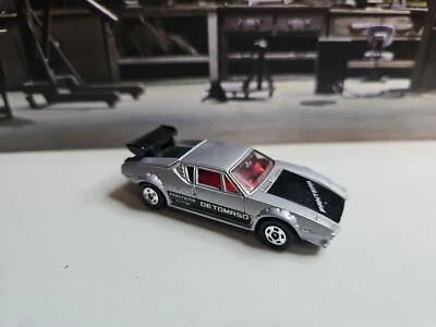 TOMICA De Tomaso Pantera GTS Car Model, Silver/Black, 1/61 Scale, 1978 TOMY F55 - Image 1 of 4